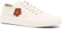 Kenzo Bloe Geborduurde Witte Canvas Sneakers Beige - Thumbnail 3