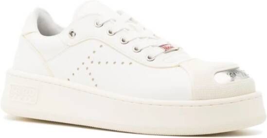 Kenzo Witte Leren Lage Sneakers Wit Heren