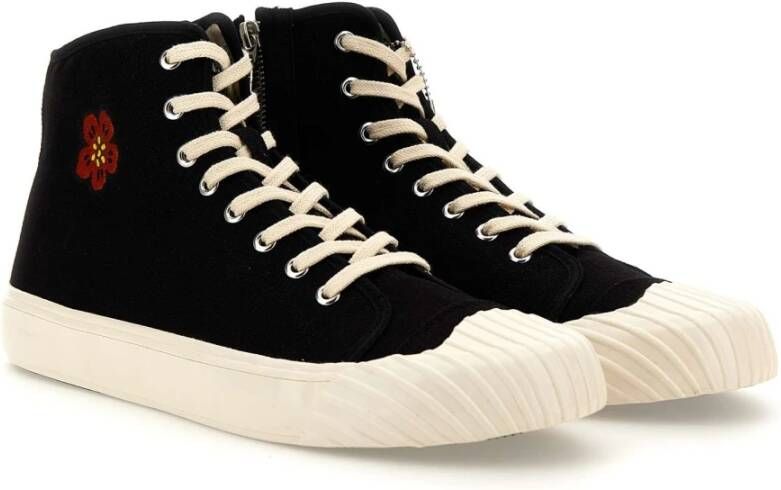 Kenzo Zwarte Hoge Canvas Sneakers Zwart Heren