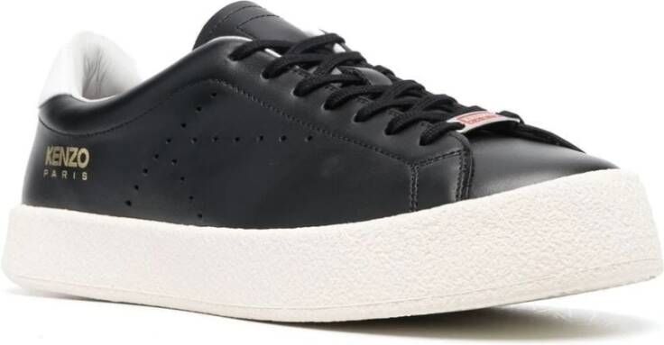 Kenzo Leren sneakers met blokdesign voor heren Zwart Heren