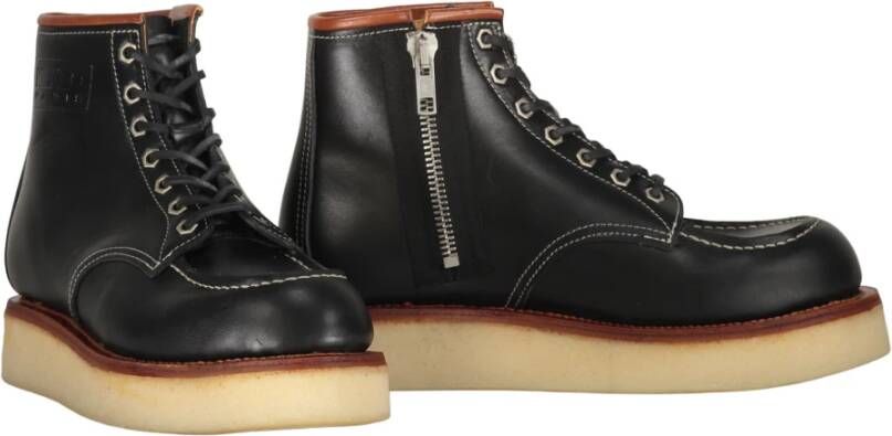 Kenzo Stijlvolle leren enkellaarzen Black Heren