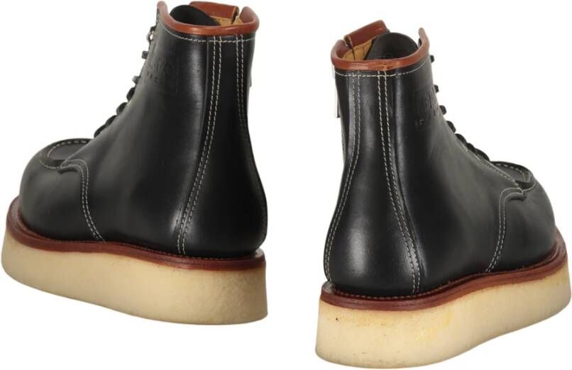 Kenzo Stijlvolle leren enkellaarzen Black Heren