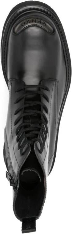 Kenzo Zwarte Leren Veterschoenen
