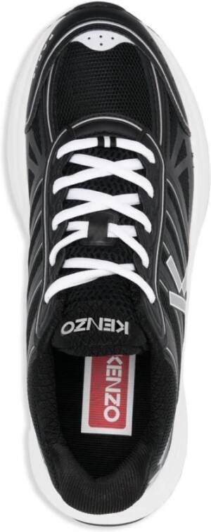 Kenzo Zwarte Mesh Sneakers Logo Print