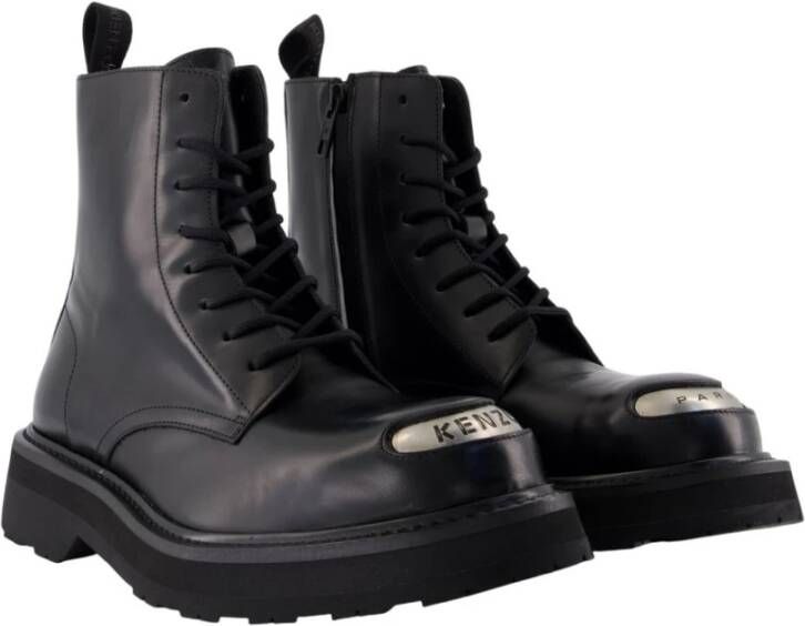 Kenzo Zwarte Veterschoenen van Leer
