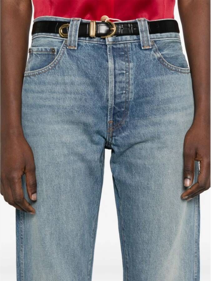 Khaite Blauwe Boogbeen Jeans