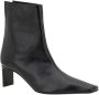 Khaite Geometrische Hak Leren Enkellaarzen Black Dames - Thumbnail 6