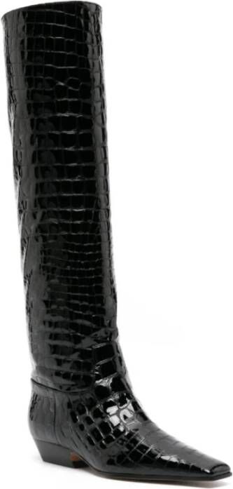 Khaite Luxe krokodillenleren laarzen Zwart Dames
