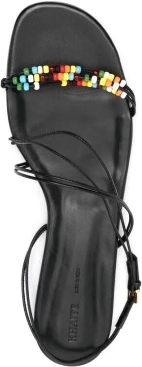 Khaite Platte sandalen met kralenlus in zwart