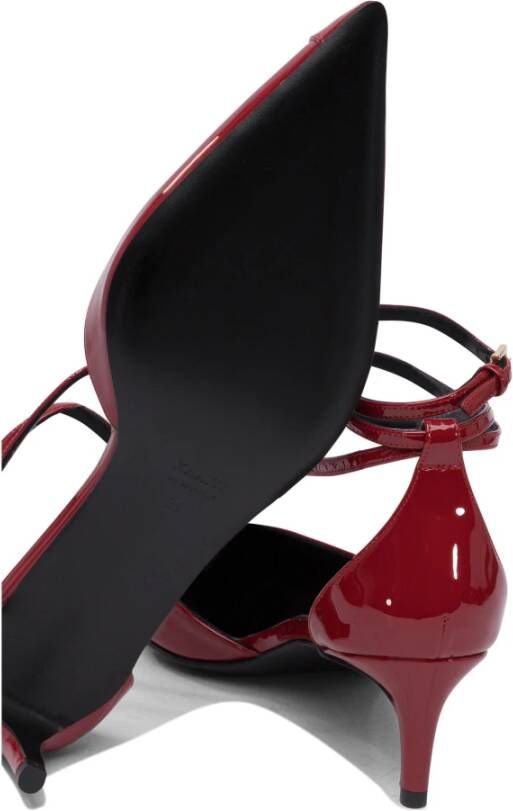 Khaite Rode Pumps met Strikbanden