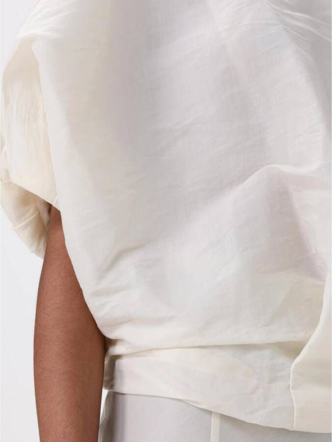 Khaite Witte Boot Neck Gedrapeerde Top