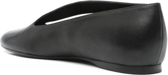 Khaite Zwarte Amandel Teen Leren Schoenen Black Dames