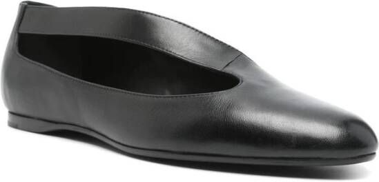 Khaite Zwarte Amandel Teen Leren Schoenen Black Dames