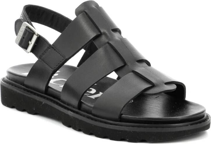 Kickers Comfort Leren Sandalen Black Dames