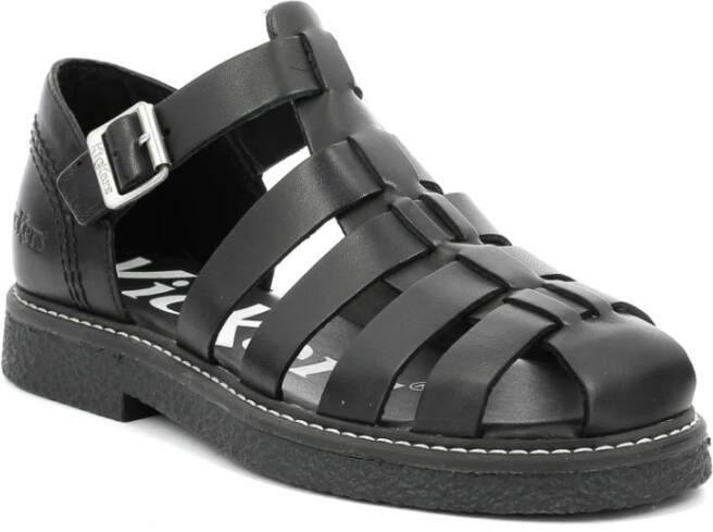 Kickers Comfort Leren Sandalen Black Dames