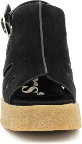 Kickers Comfort Leren Sandalen Black Dames