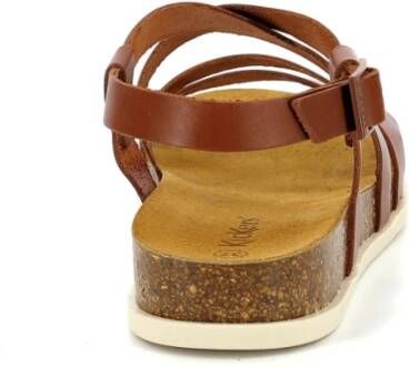 Kickers Comfort Leren Sandalen Brown Dames