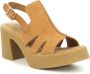 Kickers Comfort Leren Sandalen Brown Dames - Thumbnail 2