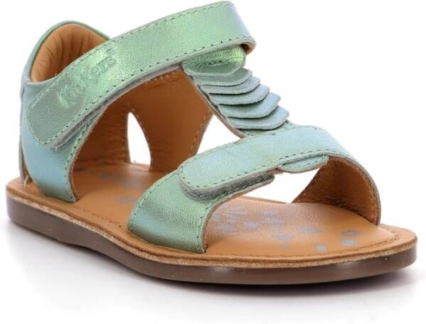 Kickers Comfort Leren Sandalen Green Dames