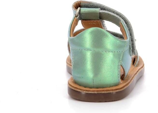 Kickers Comfort Leren Sandalen Green Dames