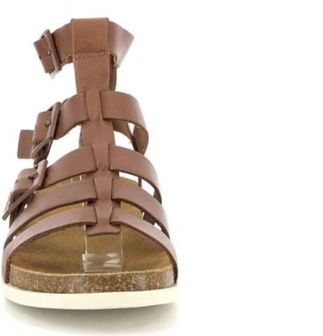 Kickers Comfort Leren Sandalen Kick Alexa Brown Dames
