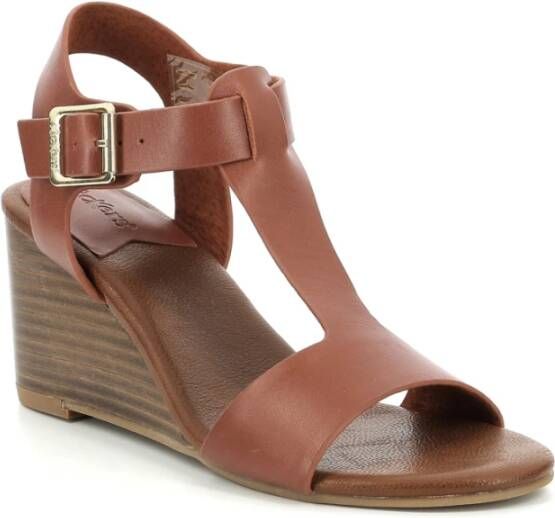 Kickers Comfort Leren Sandalen Kick Volage Brown Dames