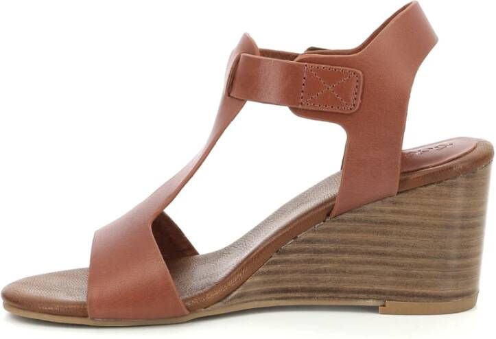 Kickers Comfort Leren Sandalen Kick Volage Brown Dames