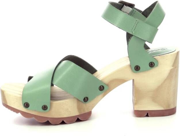 Kickers Comfort Leren Sandalen Kick Wise Green Dames