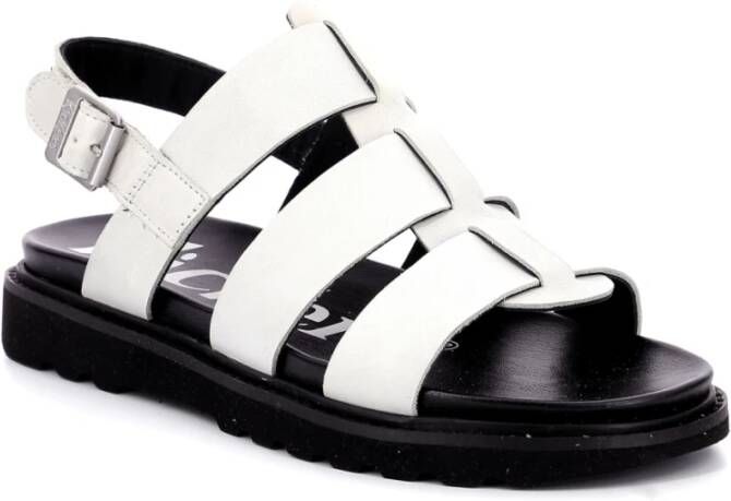 Kickers Comfort Leren Sandalen White Dames