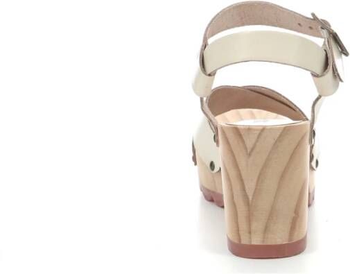 Kickers Comfort Leren Sandalen White Dames