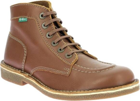 Kickers Comfort Leren Veterschoenen Brown Heren