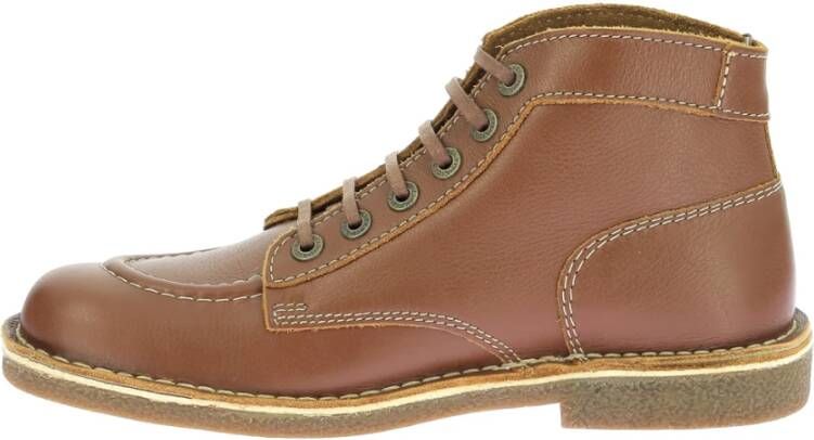 Kickers Comfort Leren Veterschoenen Brown Heren