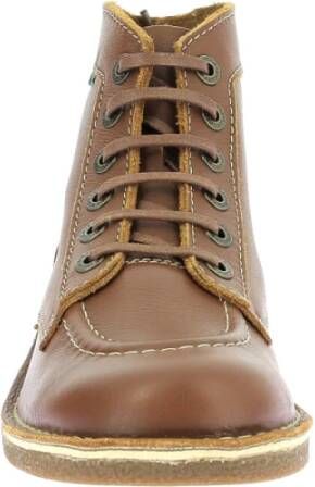 Kickers Comfort Leren Veterschoenen Brown Heren