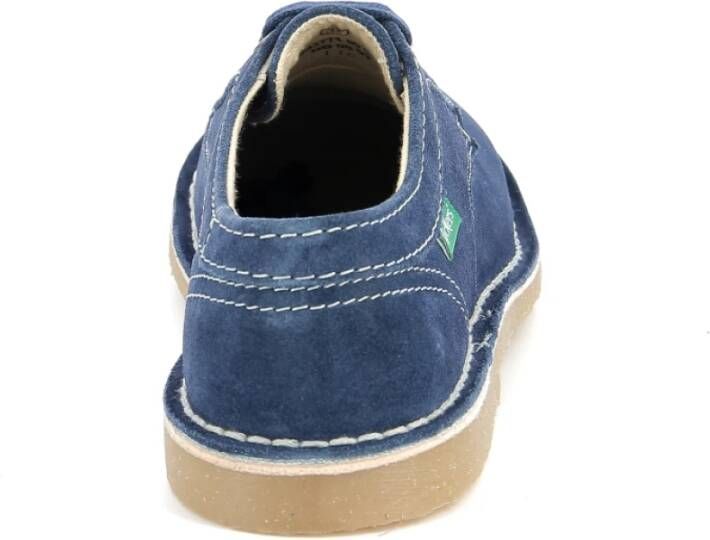 Kickers Comfortabele Leren Derby Schoenen Blue Dames