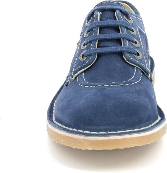 Kickers Comfortabele Leren Derby Schoenen Blue Dames