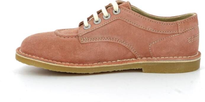 Kickers Comfortabele Leren Derby Schoenen Brown Dames