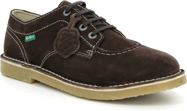 Kickers Comfortabele Leren Derby Schoenen Brown Heren