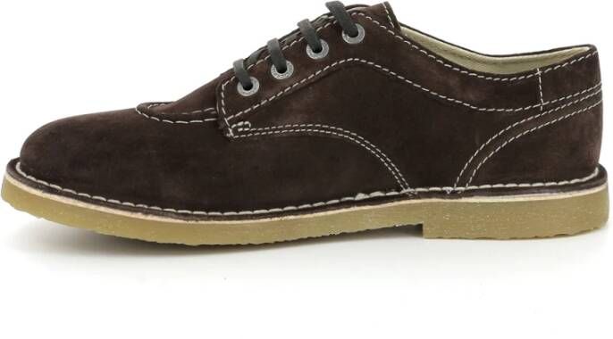 Kickers Comfortabele Leren Derby Schoenen Brown Heren