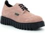 Kickers Comfortabele Leren Derby Schoenen Pink Dames - Thumbnail 3