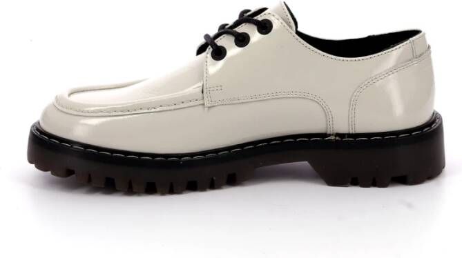 Kickers Comfortabele Leren Derby Schoenen White Dames