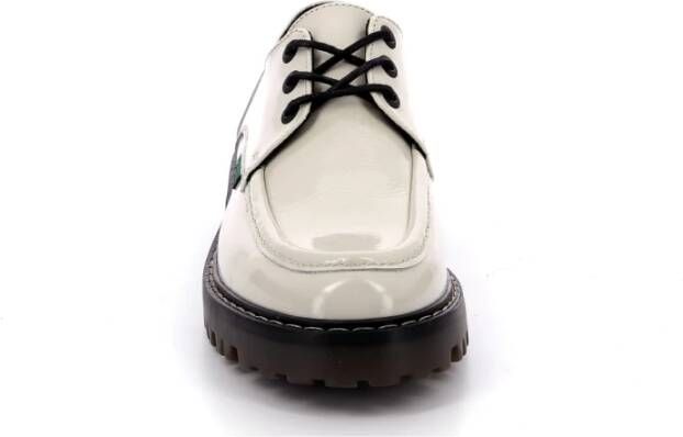 Kickers Comfortabele Leren Derby Schoenen White Dames