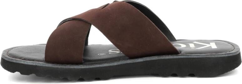 Kickers Comfortabele leren muilen Kick Neol Brown Heren