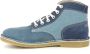 Kickers Comfortabele Vetersluiting Leren Enkellaarzen Blue Heren - Thumbnail 5