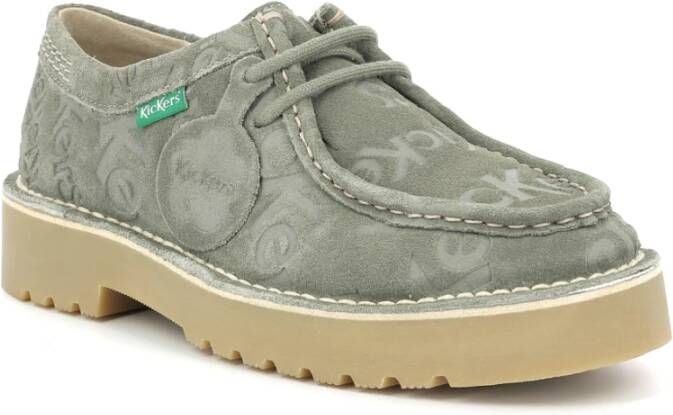 Kickers Daltrey Low Leren Derby Schoenen Green Dames