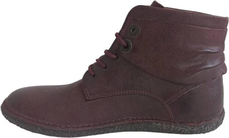 Kickers Dames Casual Bordeaux Rode Leren Laars Red Dames