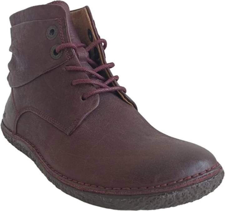 Kickers Dames Casual Bordeaux Rode Leren Laars Red Dames