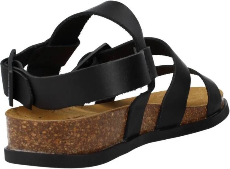 Kickers Elegant Buckle Flat Sandals Black Dames