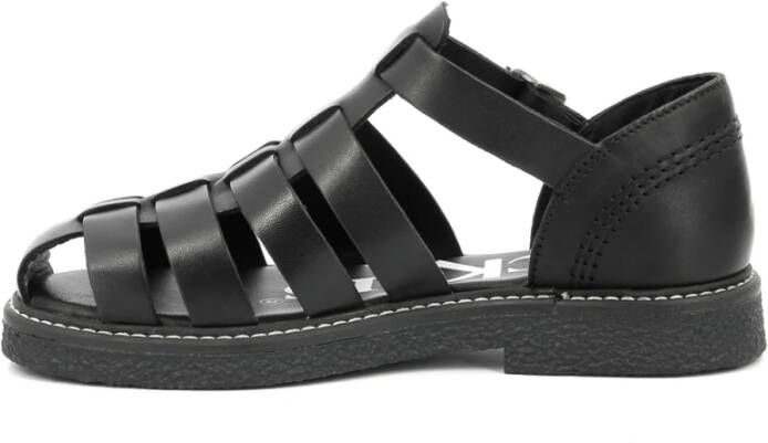 Kickers Flat Sandals Black Dames