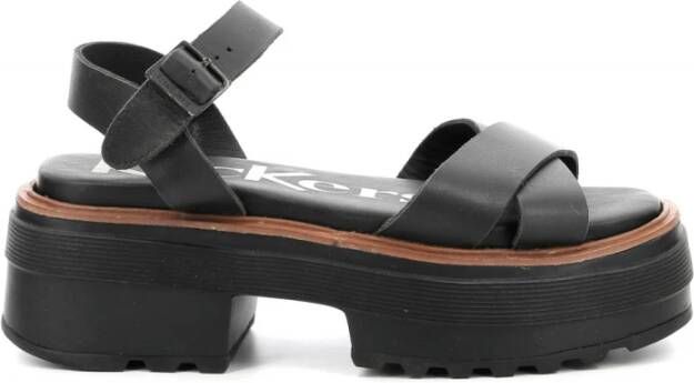 Kickers Flat Sandals Zwart Dames