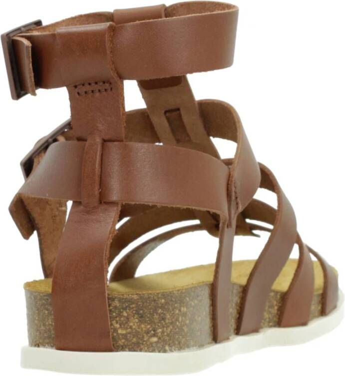 Kickers Gesp Platte Sandalen Brown Dames